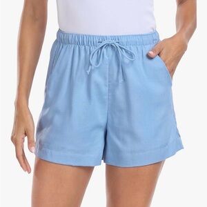 Women's High Waist Light Blue Shorts